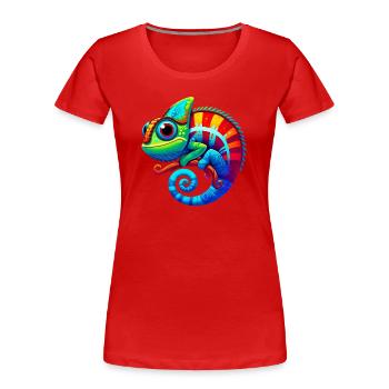 Chameleon - Women's Premium Organic T-Shirt - red - Front - Mia (176cm)