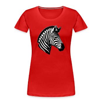 Zebra - Women's Premium Organic T-Shirt - red - Front - Mia (176cm)