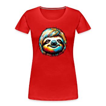 Paresse - T-shirt bio Premium Femme - rouge - Devant - Mia (176cm)