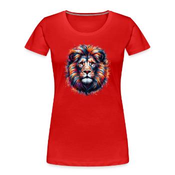 Lion - Women's Premium Organic T-Shirt - red - Front - Mia (176cm)