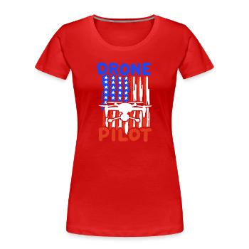 Drohnenpilot Drohne - Frauen Premium Bio T-Shirt - Rot - Vorne - Mia (176cm)