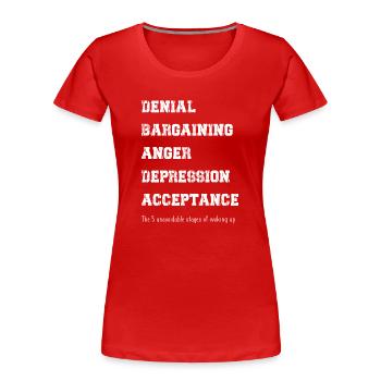 Five phases of waking up - Women's Premium Organic T-Shirt - red - Front - Mia (176cm)