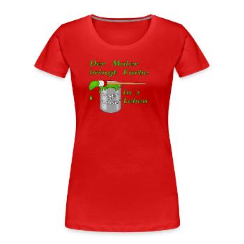 Maler Farbtopf mit Pinsel - Frauen Premium Bio T-Shirt - Rot - Vorne - Mia (176cm)