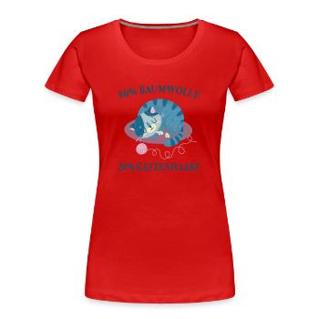 Katzen Katzenhaare Katzenliebhaber - Frauen Premium Bio T-Shirt - Rot - Vorne - Mia (176cm)
