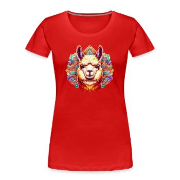 Alpaga - T-shirt bio Premium Femme - rouge - Devant - Mia (176cm)