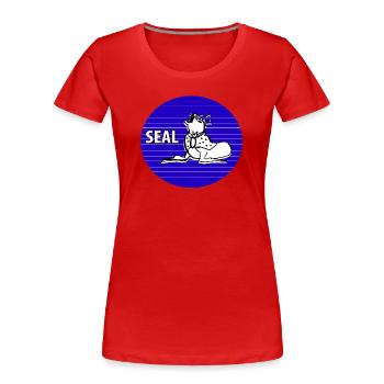 Phoque - T-shirt bio Premium Femme - rouge - Devant - Mia (176cm)