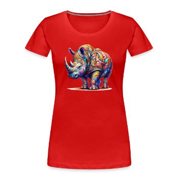 Rhinoceros - Women's Premium Organic T-Shirt - red - Front - Mia (176cm)