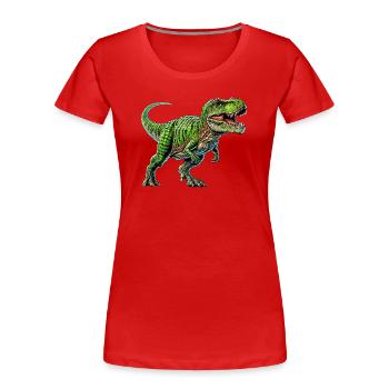 Dinosaur - Women's Premium Organic T-Shirt - red - Front - Mia (176cm)