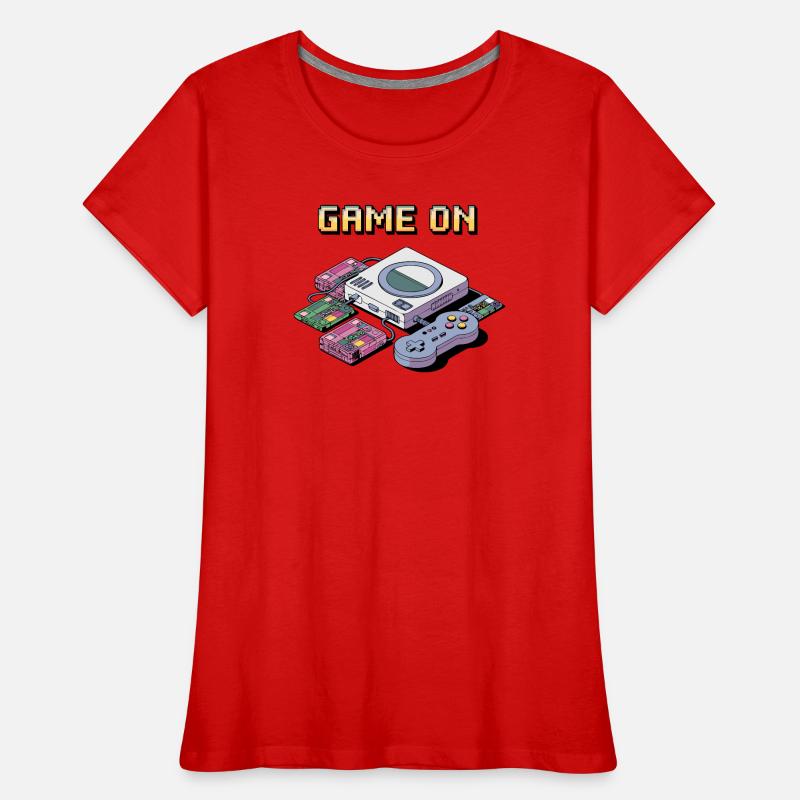 Conception de console de jeu rétro T-shirt bio Premium Femme