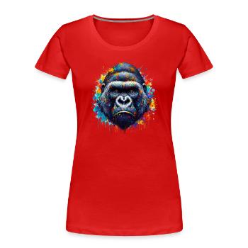 Gorille - T-shirt bio Premium Femme - rouge - Devant - Mia (176cm)