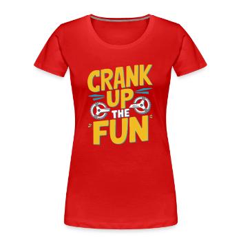 Dynamic Bicycle Gear Motivational Design - Women's Premium Organic T-Shirt - red - Front - Mia (176cm)