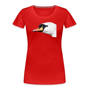 Schwanenporträt Schwarzweiß Kontrast - Frauen Premium Bio T-Shirt - Rot - Vorne - Mia (176cm)