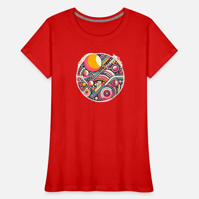Neon Geometry — Orbit Bloom Frauen Premium Bio T-Shirt