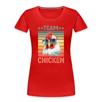 Chicken Chickens - Women's Premium Organic T-Shirt - red - Front - Mia (176cm)