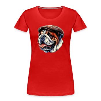 Bouledogue anglais Chien - T-shirt bio Premium Femme - rouge - Devant - Mia (176cm)