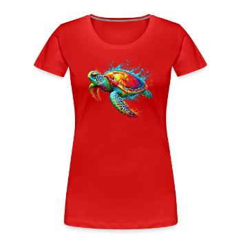 Schildkröte - Frauen Premium Bio T-Shirt - Rot - Vorne - Mia (176cm)