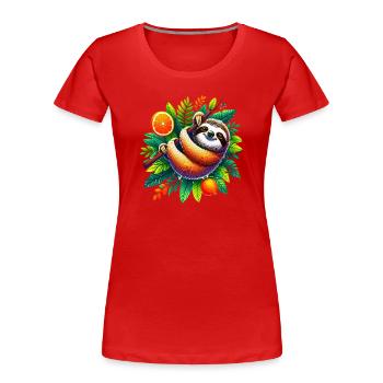 Paresse - T-shirt bio Premium Femme - rouge - Devant - Mia (176cm)