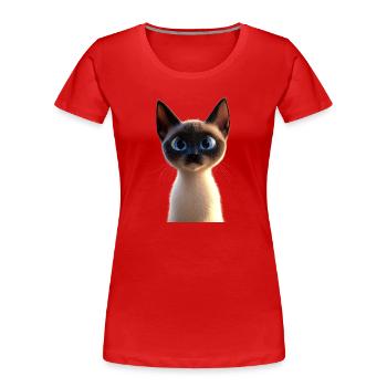 Siamkatze Siam Katze Siamese Cat Siamesen Katzen - Frauen Premium Bio T-Shirt - Rot - Vorne - Mia (176cm)