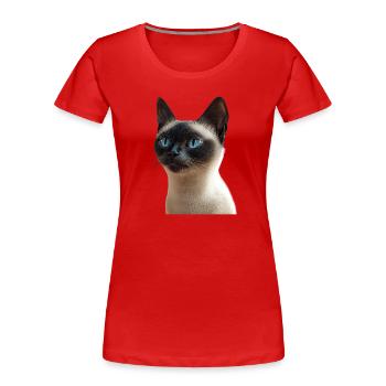 Siamkatze Siam Katze Siamese Cat Siamesen Katzen - Frauen Premium Bio T-Shirt - Rot - Vorne - Mia (176cm)