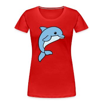 Delfin - Frauen Premium Bio T-Shirt - Rot - Vorne - Mia (176cm)