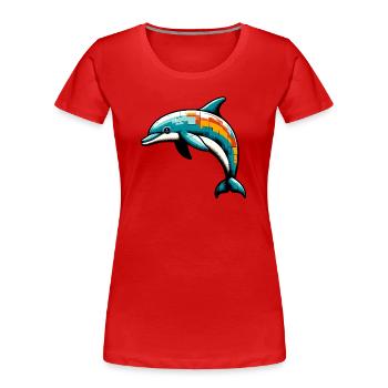 Dolphin - Women's Premium Organic T-Shirt - red - Front - Mia (176cm)