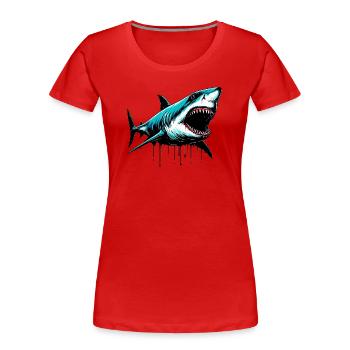 Shark - Women's Premium Organic T-Shirt - red - Front - Mia (176cm)