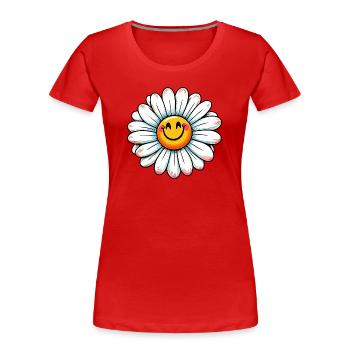 Gänseblümchen - Frauen Premium Bio T-Shirt - Rot - Vorne - Mia (176cm)