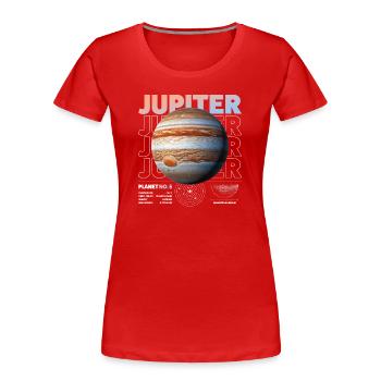 Jupiter details - Frauen Premium Bio T-Shirt - Rot - Vorne - Mia (176cm)