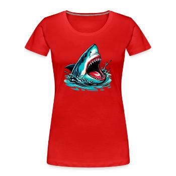 Shark - Women's Premium Organic T-Shirt - red - Front - Mia (176cm)