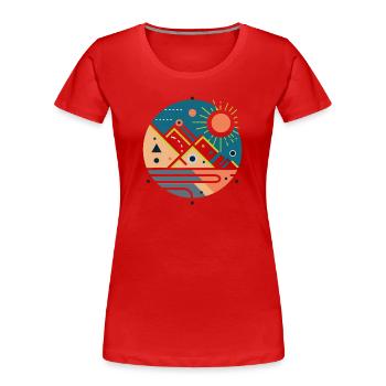 Gebirge - Frauen Premium Bio T-Shirt - Rot - Vorne - Mia (176cm)