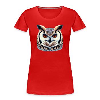 Hibou - T-shirt bio Premium Femme - rouge - Devant - Mia (176cm)