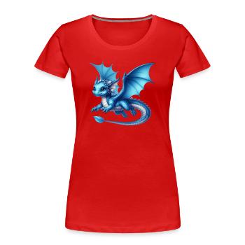 Dragon - Women's Premium Organic T-Shirt - red - Front - Mia (176cm)