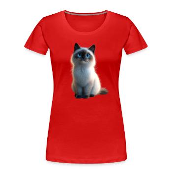 Birma Katze Heilige Birmakatze Süße Birma Katzen - Frauen Premium Bio T-Shirt - Rot - Vorne - Mia (176cm)
