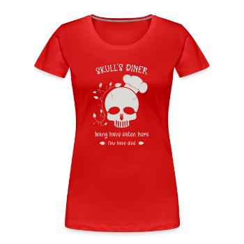 Skull's Diner - Frauen Premium Bio T-Shirt - Rot - Vorne - Mia (176cm)