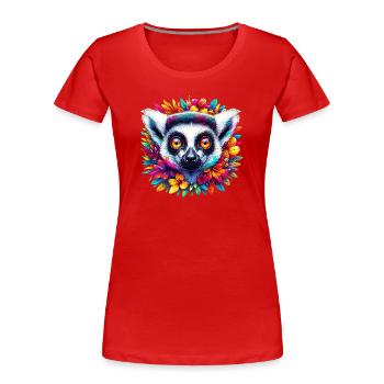 Lémurien - T-shirt bio Premium Femme - rouge - Devant - Mia (176cm)