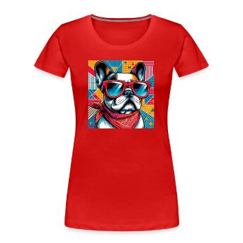 French Bulldog Dog - Women's Premium Organic T-Shirt - red - Front - Mia (176cm)