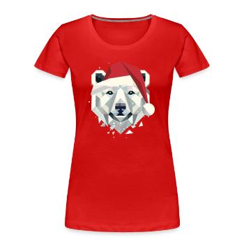 Weihnachts-Eisbär im modernen geometrischen Stil - Frauen Premium Bio T-Shirt - Rot - Vorne - Mia (176cm)