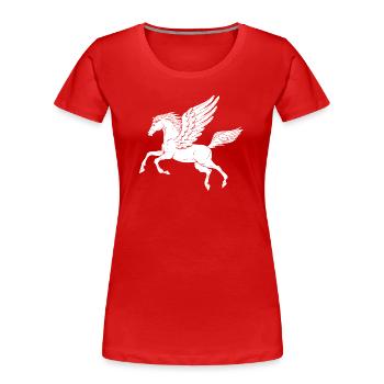 Pegasus - Frauen Premium Bio T-Shirt - Rot - Vorne - Mia (176cm)