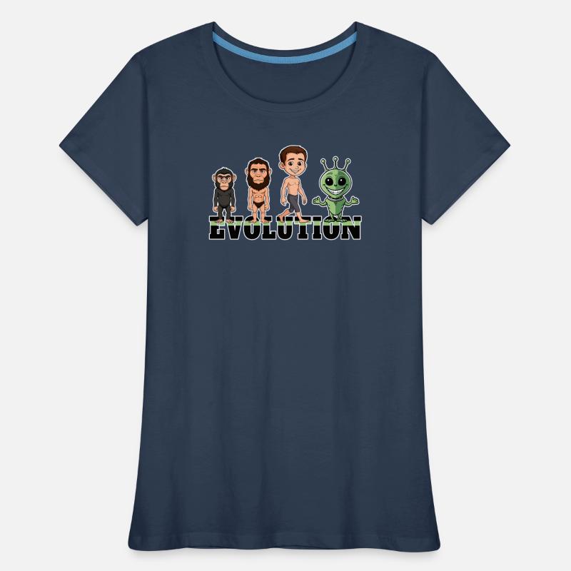 Evolution Alien Frauen Premium Bio T-Shirt