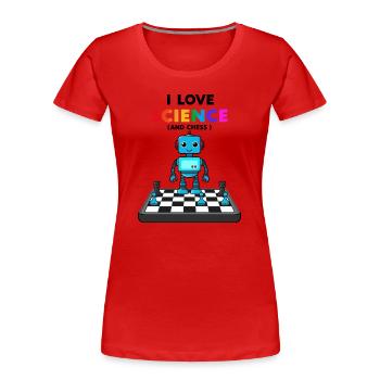Science and Chess - Women's Premium Organic T-Shirt - red - Front - Mia (176cm)