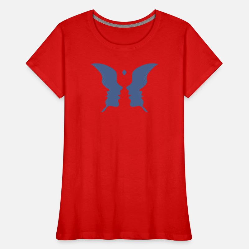 Küssende Gesichter oder ein Schmetterling Frauen Premium Bio T-Shirt