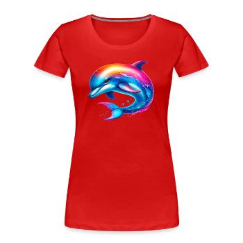Dolphin - Women's Premium Organic T-Shirt - red - Front - Mia (176cm)