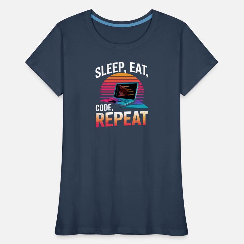 Sleep Eat Code Repeat Gift Programmer Developer Women's Premium Organic T-Shirt
