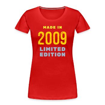 2009 - T-shirt bio Premium Femme - rouge - Devant - Mia (176cm)