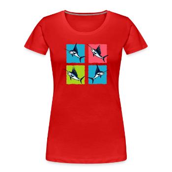 Swordfish - Women's Premium Organic T-Shirt - red - Front - Mia (176cm)