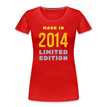 2014 - Women's Premium Organic T-Shirt - red - Front - Mia (176cm)