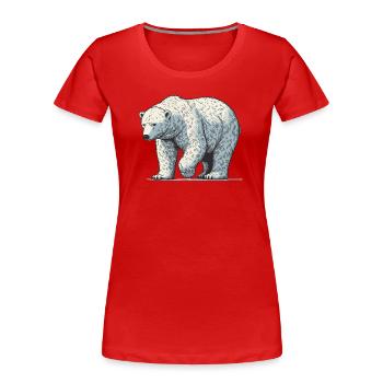 Ours blanc - T-shirt bio Premium Femme - rouge - Devant - Mia (176cm)