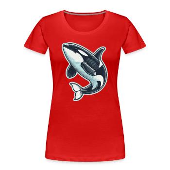 Orca - Frauen Premium Bio T-Shirt - Rot - Vorne - Mia (176cm)