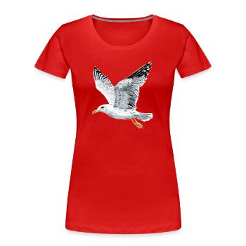 Seagull, Beach, Sea, North Sea, Baltic Sea, Herring Gull, Seagulls - Women's Premium Organic T-Shirt - red - Front - Mia (176cm)