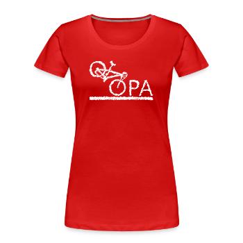 bester Opa Fahrrad Mountainbike Radeln Kritzeln - Frauen Premium Bio T-Shirt - Rot - Vorne - Mia (176cm)